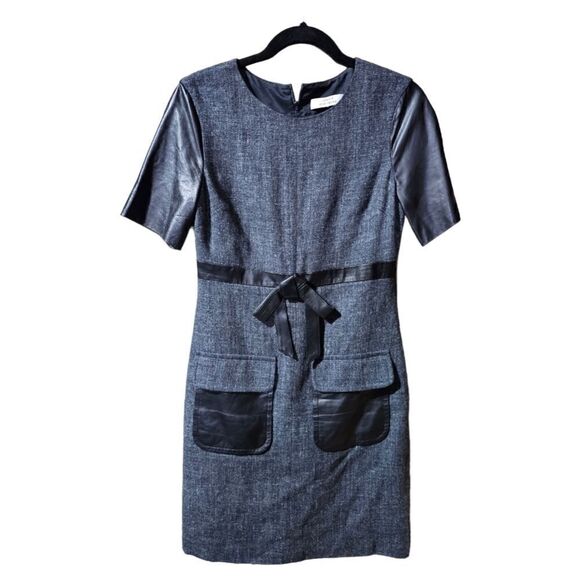 ROBERT RODRIGUEZ Tweed/Leather Dress - Size 8 - Picture 1 of 8